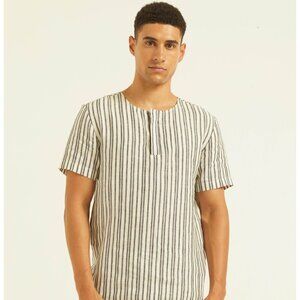 🇮🇳 - Dash & Dot: NWT Linen Stripe Popover Shirt